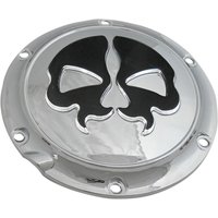 78044 - Drag Specialties Split Skull Derby Cover For Harley Davidson XL 1200 C 2004-2020 - Black/Chrome