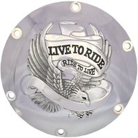 33-0067CG - Drag Specialties Live To Ride Derby Cover For Harley Davidson XL 1200 C 2004-2020 - Silver