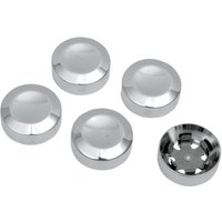D26-0152 - Drag Specialties Rear Pulley Bolt Covers For Harley Davidson FLD 1690 2012-2013 - Chrome