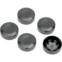 D26-0152B - Drag Specialties Rear Pulley Bolt Covers For Harley Davidson FLD 1690 2012-2013 - Black