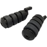 P17-0340ISGB - Drag Specialties Soft Ride Foot Pegs For Harley Davidson FXCW 1584 2008-2009 - Black