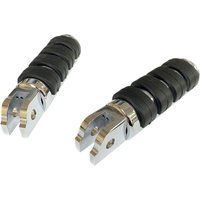 Image of P17-0343ISC - Drag Specialties FML Foot Pegs For Harley Davidson FLDE 1750 2018-2020 - Black/Chrome