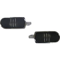 P17-0346C - Drag Specialties Sweeper Foot Pegs For Harley Davidson FLST 1340 1988-1990 - Chrome