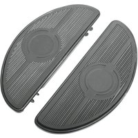 17-0418LB - Drag Specialties Vintage Half Moon Style Floorboards For Harley Davidson FLD 1690 2012-2013 - Black