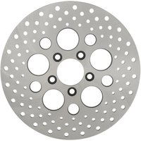 06-0186AS - Drag Specialties Stainless Steel Drilled Brake Disc For Harley Davidson FLD 1690 2012-2013 Rear - Ground