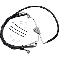 620085-6BLK - Drag Specialties Extended Length Vinyl Brake Hose Kit For Harley Davidson FLHR 1584 2008 Front - Black