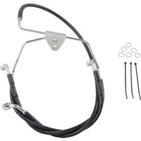 660411-BLK - Drag Specialties Stainless Steel Brake Hose Kit For Harley Davidson FLHT 1340 1996-1998 Front
