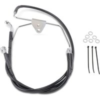 660411-8BLK - Drag Specialties Extended Length Vinyl Brake Hose Kit For Harley Davidson FLHT 1340 1996-1998 +20.3 cm Front - Black