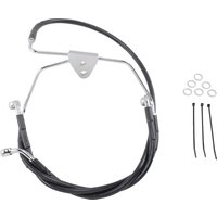 660411-2BLK - Drag Specialties Extended Length Vinyl Brake Hose Kit For Harley Davidson FLHT 1340 1996-1998 Front - Black
