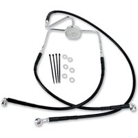 644410-BLK - Drag Specialties Stainless Steel Brake Hose Kit For Harley Davidson FLHR 1340 1994-1998 Front/Lower Or Upper - Black