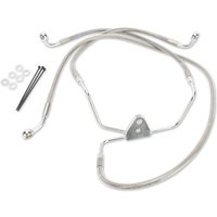 660411-10 - Drag Specialties Extended Length Stainless Steel Brake Hose Kit For Harley Davidson FLHT 1340 1996-1998 +25.4 cm Front
