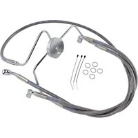 644410-10 - Drag Specialties Extended Length Stainless Steel Brake Hose Kit For Harley Davidson FLHR 1340 1994-1998 Front