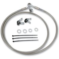 640115-2 - Drag Specialties Extended Length Stainless Steel Brake Hose Kit For Harley Davidson FXDWG 1340 1993-1998 Front 124 cm (48-7/8")