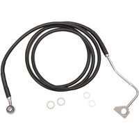 614220-6BLK - Drag Specialties Extended Length Vinyl Brake Hose Kit For Harley Davidson FLHR 1690 2016 Front - Black