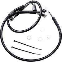 614743-4BLK - Drag Specialties Extended Length Brake Hose For Harley Davidson XL 1200 X 2014-2020 +10.2 cm Front - Black