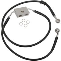 614743-8BLK - Drag Specialties Extended Length Brake Hose For Harley Davidson XL 1200 X 2014-2020 +20.3 cm Front - Black