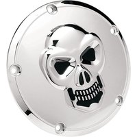 33-0062-PC - Drag Specialties Chrome 3-D Skull Derby Cover For Harley Davidson FLD 1690 2012-2013 - Black/Chrome