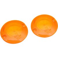 12-0203-AL2D - Drag Specialties Replacement Turn Signal Lenses For Harley Davidson FLHR 1340 1994-1998 Fits Front Or Rear Amber