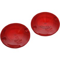 12-0203-RL2D - Drag Specialties Replacement Turn Signal Lenses For Harley Davidson FLHR 1340 1994-1998 Rear - Red