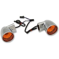 12-0224CR-2 - Drag Specialties Bullet-Style Turn Signals For Harley Davidson FLHR 1340 1994-1998 Rear Chrome Amber