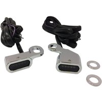 L22-0230CMENU - Drag Specialties LED Handlebar Marker Lights For Harley Davidson FLS 1690 2012-2014 Chrome Smoke