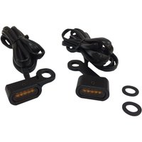 L22-0231MBAENU - Drag Specialties LED Handlebar Marker Lights For Harley Davidson XL 1200 C 2014-2020 Black Amber