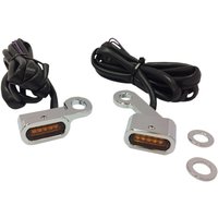 L22-0231CAENU - Drag Specialties LED Handlebar Marker Lights For Harley Davidson XL 1200 C 2014-2020 Chrome Amber