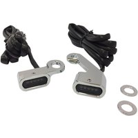 L22-0232CMENU - Drag Specialties LED Handlebar Marker Lights For Harley Davidson FLDE 1750 2018-2020 Chrome Smoke