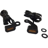 L22-0232MBAENU - Drag Specialties LED Handlebar Marker Lights For Harley Davidson FLDE 1750 2018-2020 Black Amber