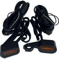Image of L22-0236MBAENU - Drag Specialties LED Handlebar Marker Lights For Harley Davidson XL 1200 C 2004-2013 Black Amber