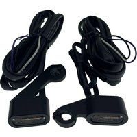 Image of L22-0236DMBME - Drag Specialties LED Handlebar Marker Lights For Harley Davidson XL 1200 C 2004-2013 Black/Matte Smoke