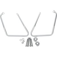 Image of 77-0070 - Drag Specialties Saddlebag Support Brackets For Harley Davidson XL 1200 C 2004-2015 - Chrome