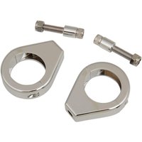 12-6049-39BC114 - Drag Specialties Turn Signal Fork Clamps For Harley Davidson FXD 1450 1999-2001 Front - Chrome