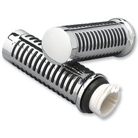 Image of BWC-G3-BC3 - Drag Specialties Chrome O-Ring Design Grips For Harley Davidson FL 1200 1973-1977 - Black/Chrome
