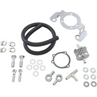 120084 - Drag Specialties Crankcase Breather with Support Bracket Kit For Harley Davidson FLD 1690 2012-2013 - Black/Chrome