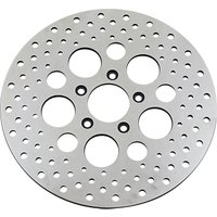 060185ASP-BC648 - Drag Specialties Polished Stainless Steel Drilled Brake Disc For Harley Davidson FLHR 1450 2000-2003 Front - Silver