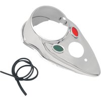 12-0034 - Drag Specialties Cat Eye Dash Cover For Harley Davidson FL 1200 1970-1977 - Chrome