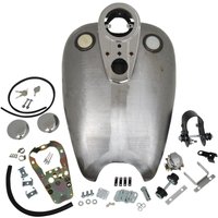 Image of 11605-BX46 - Drag Specialties Extended Dash-Style Rubber-Mount Quickbob Tank Kit For Harley Davidson XL1200C 1996-2003 14.8 Litre (3.9 US gal.) - Raw