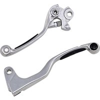 1SGYG42 - Moose Racing Competition Grip Lever Set For Kawasaki KXF250 2013-2018 - Black/Silver