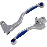 1SGYG43 - Moose Racing Competition Grip Lever Set For Kawasaki KXF250 2013-2015 - Blue/Silver