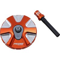 T03-5111O - Moose Racing Aluminium Fuel Cap For KTM EXC125 2008-2016 - Orange/Silver