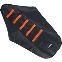 KTM25003-336RT - Moose Racing Ribbed Seat Cover For KTM EXC125 2004-2007 - Black Cover/Orange Ribs