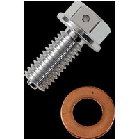 Image of T14-2082S - Moose Racing Magnetic Drain Plug For Kawasaki KLX450R 2008-2015 - Anodized Clear/Silver