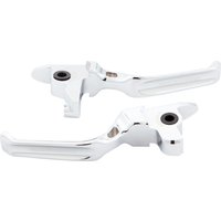 Image of 530-023 - Arlen Ness Method Lever Set For Harley Davidson FLDE 1750 2018-2020 - Chrome/Silver