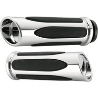 Image of 07-050 - Arlen Ness Deep Cut Comfort Series Grips For Harley Davidson FL 1200 1976-1977 - Black/Chrome