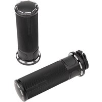 Image of 07-301 - Arlen Ness Fusion Slot Track Grips For Harley Davidson FL 1200 1976-1977 - Black