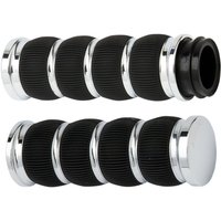 Image of 07-312 - Arlen Ness Fusion Ring Leader Grips For Harley Davidson FL 1200 1976-1977 - Black/Chrome