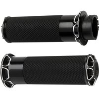 07-329 - Arlen Ness Fusion Beveled Grips For Harley Davidson FLDE 1750 2018-2020 - Black