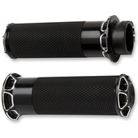 Image of 07-331 - Arlen Ness Fusion Beveled Grips For Harley Davidson FL 1200 1976-1977 - Black