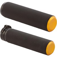 Image of 07-337 - Arlen Ness Knurled Grips For Harley Davidson FL 1200 1976-1977 - Black/Gold